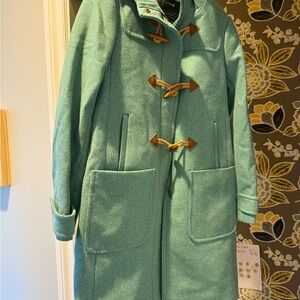 J. Crew Teal Trench Coat with Toggle Closure- worn only a few time